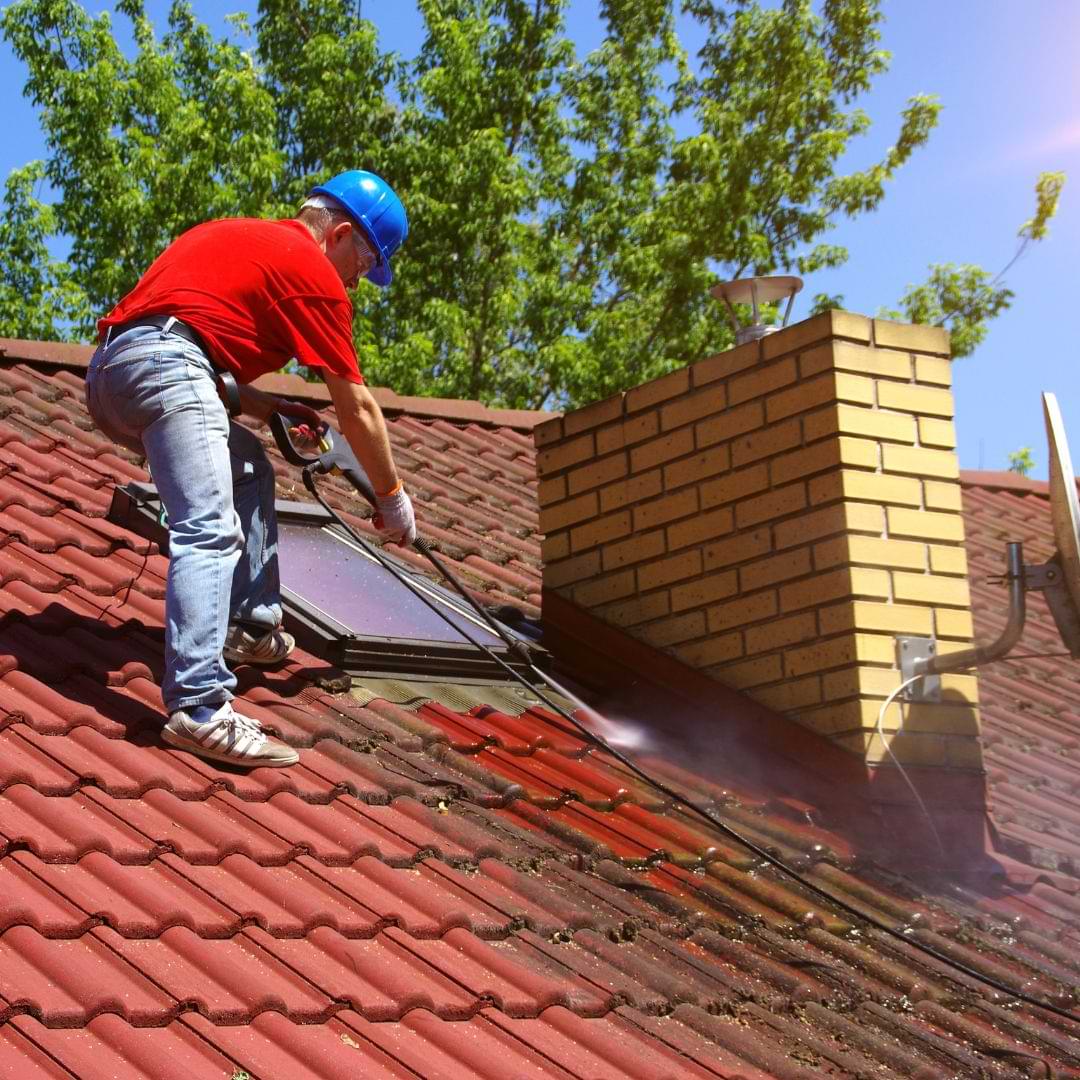 Pressure washing roof cleaning