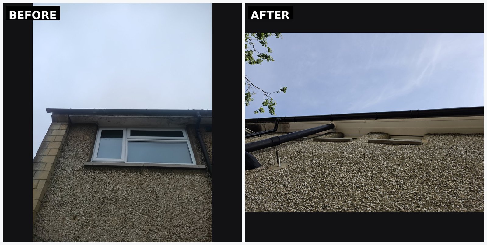 Fascia and soffit work before and after in Chippenham SN14